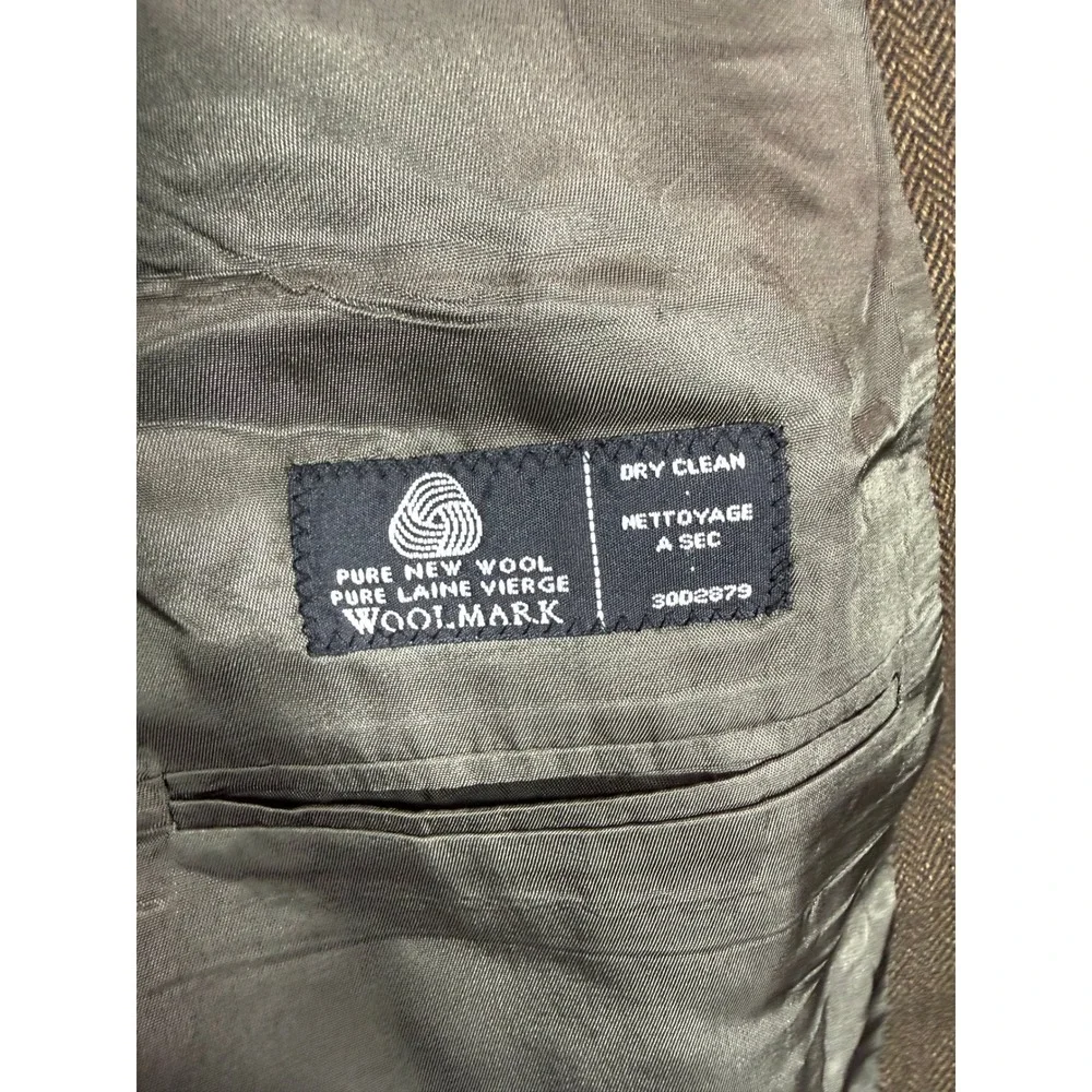 Lords of London Patrick James Brown Herringbone Blazer Union Made‎ Canada 44L